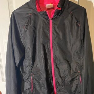 Danskin Now Black/Pink Full ZIP Windbreaker Jacket